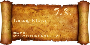 Tarpay Klára névjegykártya